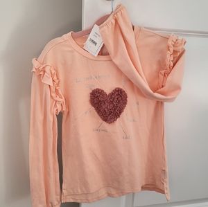 Juicy Couture Long sleeve Cotton top SZ 6 Pink/Peach
